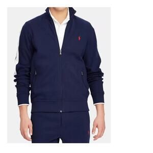 Polo Ralph Lauren Estate Rib Knit Track Jacket Sweater Navy Blue Zip Up Mens L